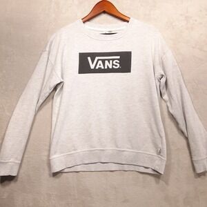 Vans Mens Pullover Crew Neck Sweater Sz.Med./Light Gray Heather/Big Logo